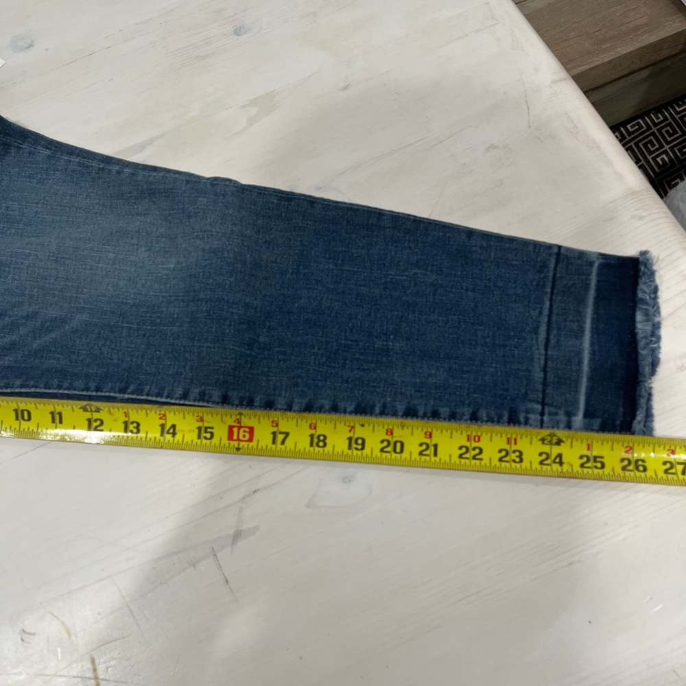 NEW Old Navy Rockstar Ankle Jeans Frayed Hem Mid-Rise Denim Blue Women's Size 14 - Picture 10 of 10